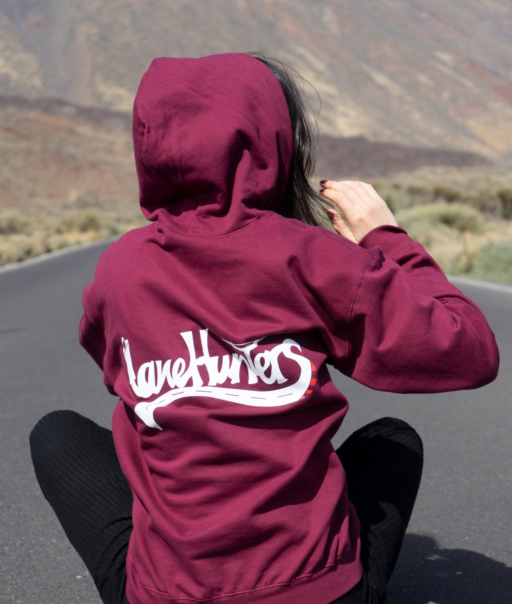 Maroon hoodie with white strings outlet